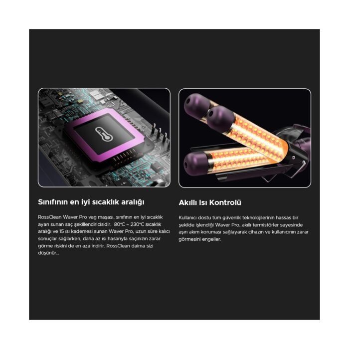 RossClean Favored Waver Pro LED Ekranlı Wag Su Dalgası Saç Maşası - Görsel 4