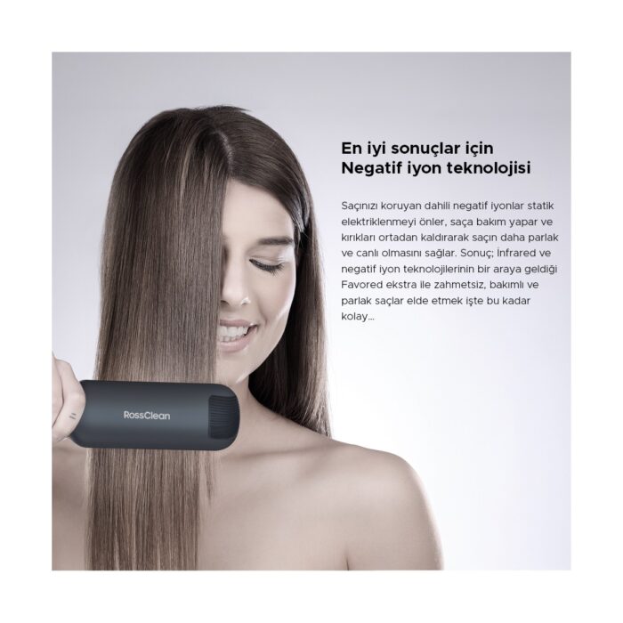 RossClean Favored Extra+ Negatif Iyon ve Kızılötesi LED Ekranlı Saç Düzleştirici - Görsel 5
