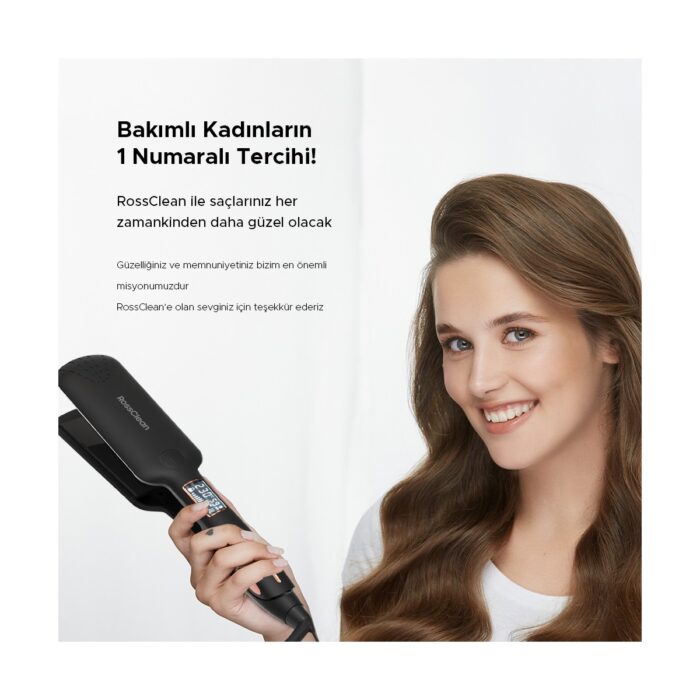 RossClean Favored Star 2 Pro LED Ekranlı Geniş Plaka Saç Düzleştirici - Görsel 4