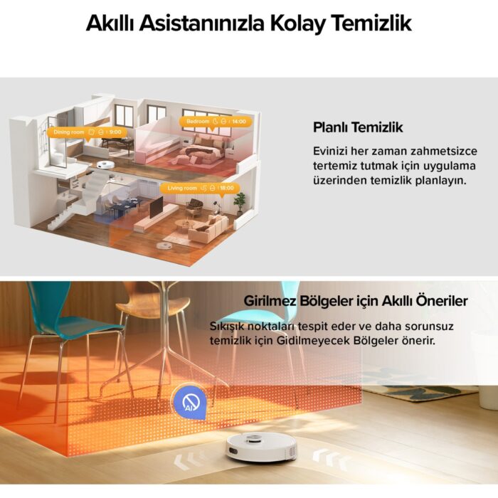 Roborock Q8 Plus Akıllı Robot Robot Süpürge - Beyaz - Görsel 4