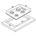 Luxell LX-40TAHDF 10 Kademeli Oval Beyaz Ankastre Ocak - Görsel 2