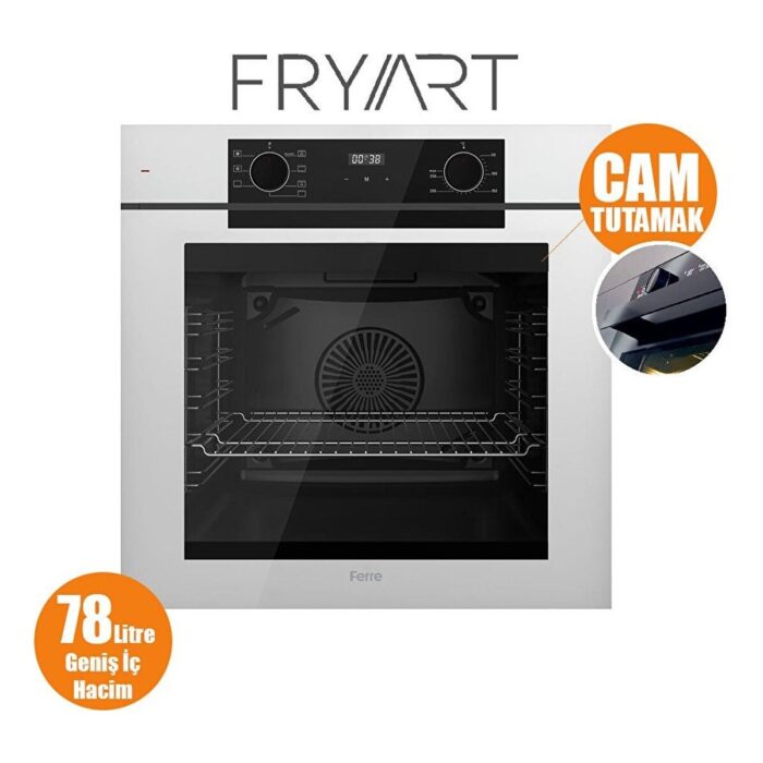 Ferre Fryart-Silentart Serisi Beyaz Set (SC406-WFA + QEP63CB +D078-SA ) - Döküm Izgara / 65 cm Ocak - Görsel 5