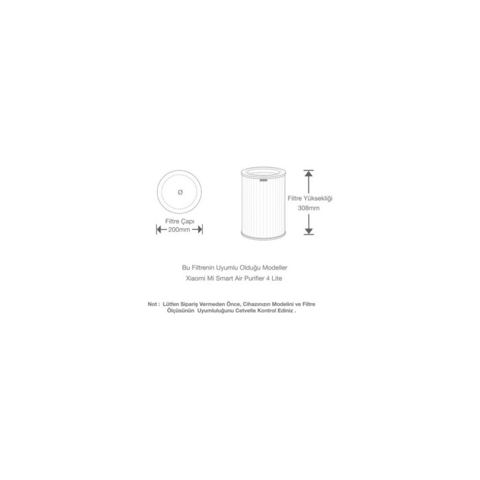 Purmed Xiaomi Smart Air Purifier 4 Lite Uyumlu Hepa + Aktif Karbon Gri Filtre - Görsel 4