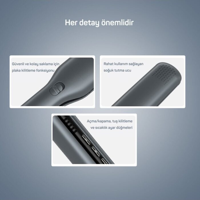 Arzum Trendcare 38 mm Geniş Saç Düzleştirici – Seramik Turmalin Kaplama, 150-230°C Ayarlı, Dalgalı ve Düz Saç Tipleri İçin - Görsel 2