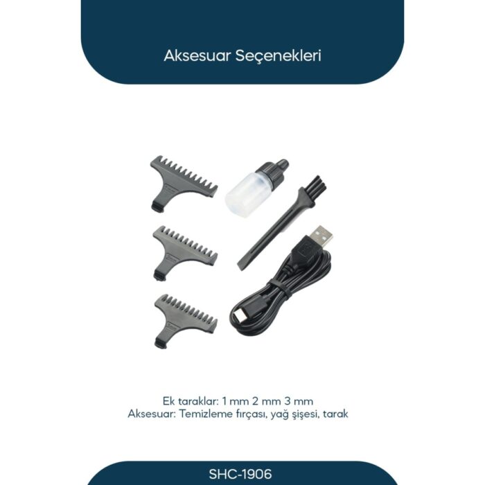 Sinbo Saç ve Sakal Tıraş Makinesi Hassas Çelik Bıçak LCD Ekran Şarjlı Siyah Hızlı Şarj Özellikli - Görsel 3