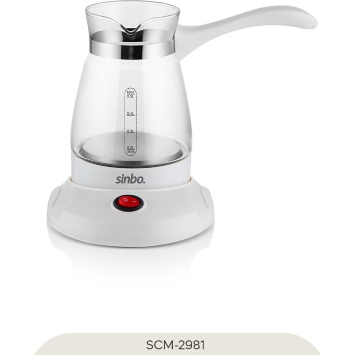 Sinbo Elektrikli Cam Cezve - 500 ml, 5 Fincan Kapasitesi, Hızlı Kaynatma Özelliği, Isıya Dayanıklı, Şık Beyaz Tasarım - Görsel 5