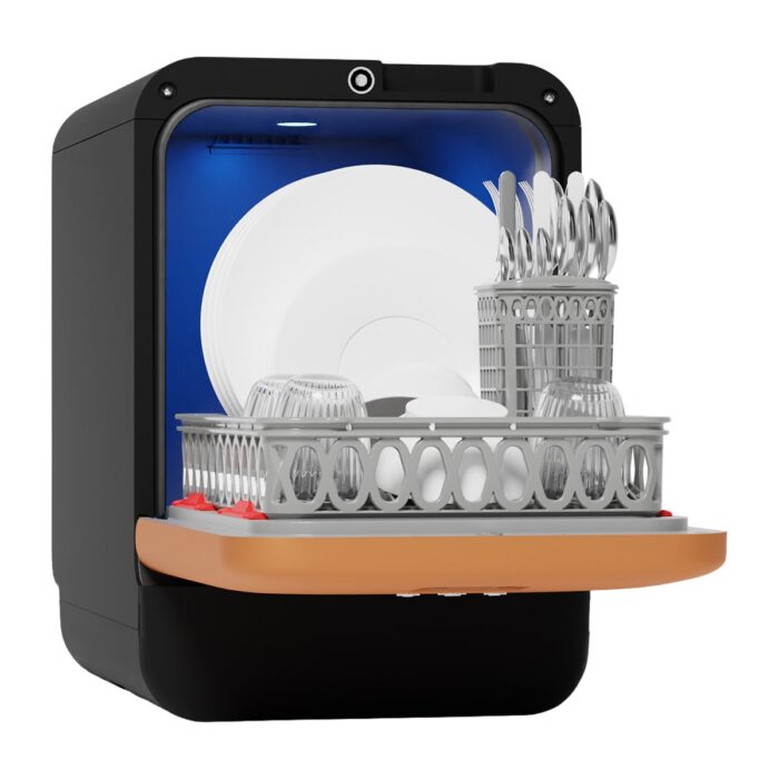 Bob Tezgah Üstü Mini Bulaşık Makinesi Siyah Bakır - Görsel 2