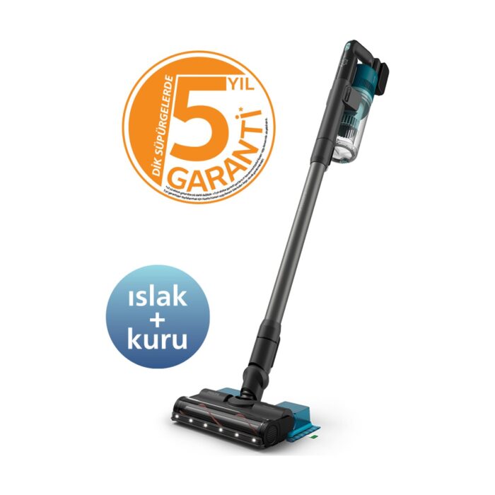 Philips 6000 Serisi Kablosuz Dikey Süpürge, PowerCyclone 11, Aqua Modül ile Kolay Mop, TriActive LED Başlık, 64 Dakika Kullanım Süresi, XC6553/01  - Görsel 1