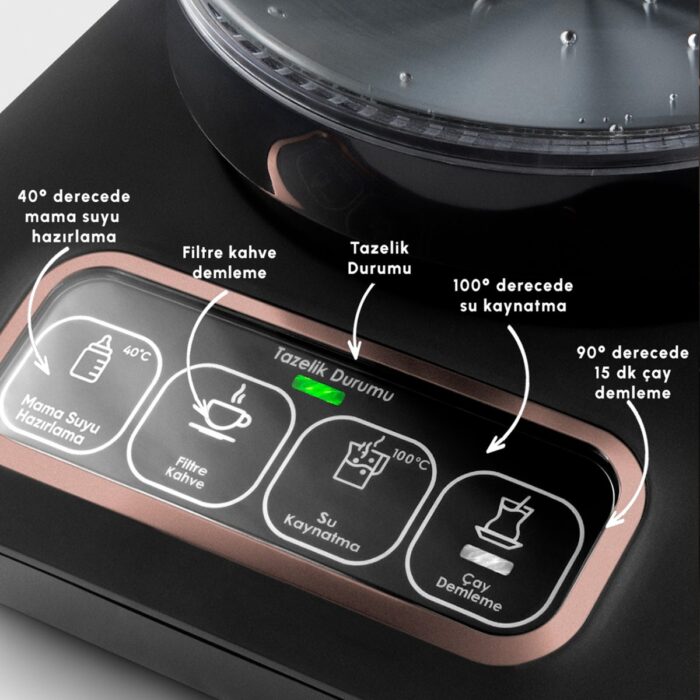 Karaca Robotea Pro Connect 4 in 1 Konuşan Cam Çay Makinesi Rosegold - Görsel 5