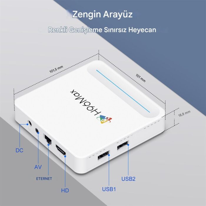 H96Max H618 Plus 8k Android 14.0 Tv Box 4GB+32GB Medya Oynatıcı Air Mouse Dual Wifi 6 Bluetooth 5.4 Ethernet Sesli Komut - Görsel 3