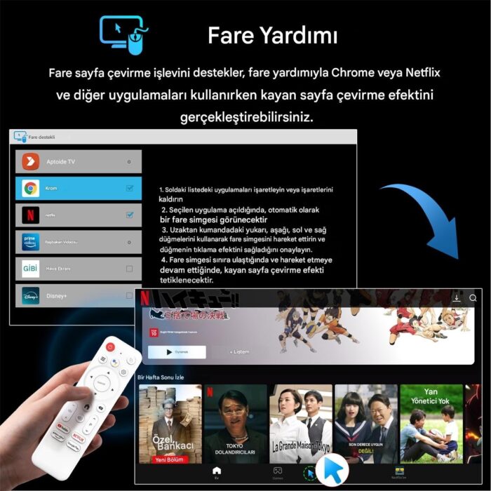 H96Max H618 Plus 8k Android 14.0 Tv Box 4GB+32GB Medya Oynatıcı Air Mouse Dual Wifi 6 Bluetooth 5.4 Ethernet Sesli Komut - Görsel 4