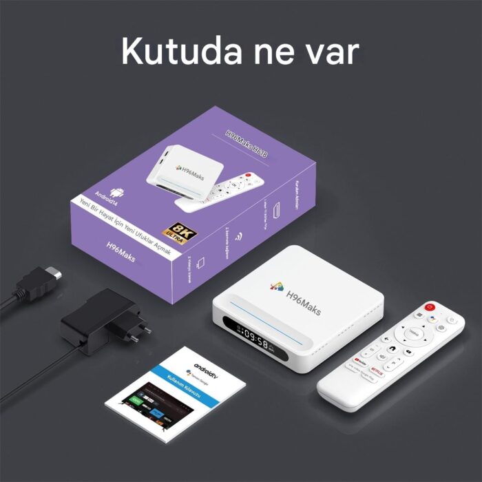H96Max H618 Plus 8k Android 14.0 Tv Box 4GB+32GB Medya Oynatıcı Air Mouse Dual Wifi 6 Bluetooth 5.4 Ethernet Sesli Komut - Görsel 5