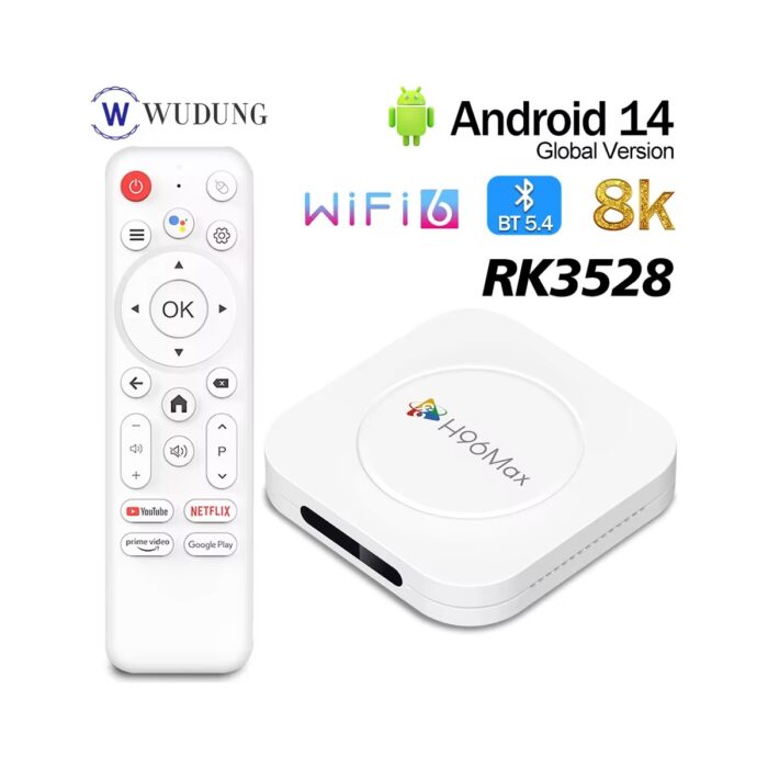 H96max M1plus 8k Android 14.0 Tv Box 4gb+32gb Medya Oynatıcı Air Mouse Wifi6 Bt 5.4 Ethernet Sesli Komut Rk3528 Cpu - Görsel 1