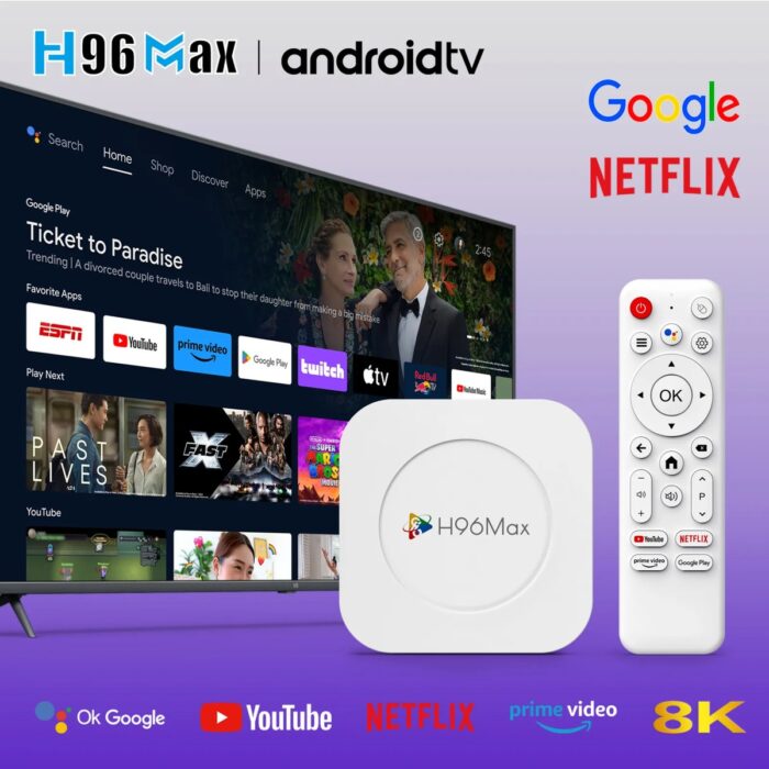 H96max M1plus 8k Android 14.0 Tv Box 4gb+32gb Medya Oynatıcı Air Mouse Wifi6 Bt 5.4 Ethernet Sesli Komut Rk3528 Cpu - Görsel 2