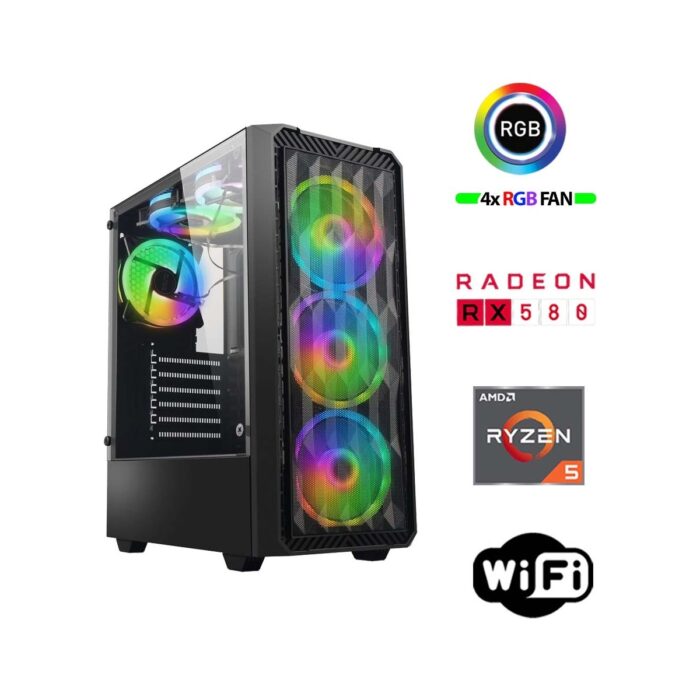 Xaser Armor X60 Ryzen 5 5500 32GB Ram 1tb M.2 Nvme SSD 8gb RX580 24" Curved Masaüstü Oyuncu Bilgisayarı - Görsel 2