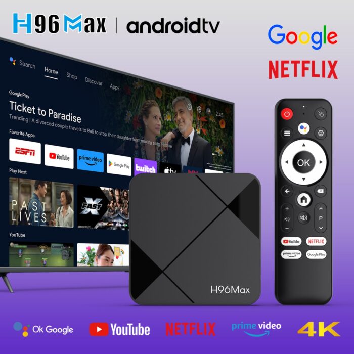 H96MAX RK3518 4K Android 14.0 Tv Box 2GB+16GB Medya Oynatıcı Air Mouse Wifi6 Bt 5.4 Ethernet Sesli Komut - Görsel 3