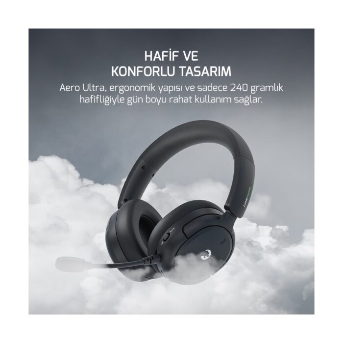 Gamepower Aero Ultra Siyah Triple Mode (Kablosuz/Bluetooth/2.4G) Gaming (Oyuncu) Kulaklık - Görsel 5