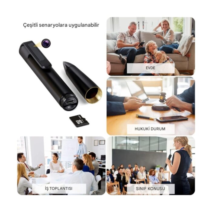 UltraTekno W29 Tükenmez Kalem Şeklinde Video Kamera + 32GB Hafıza Kartı I Tek Şarj ile 75 Dakika Kayıt - Görsel 2