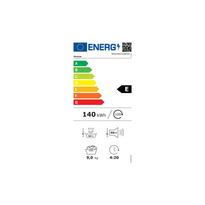 Hoover Ndeh9A2Tcbexs-17 9 kg Wi-Fi Bağlantılı Isı Pompalı Kurutma Makinesi - Görsel 4