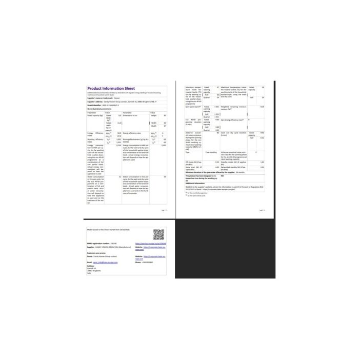 Hoover HDQ 4119AMBS/1-S 11 kg Yıkama 9 kg Kurutma Wi-Fi  Bağlantılı 1400 Devir Kurutmalı Çamaşır Makinesi - Görsel 5