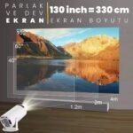 BlueCase HY300 Ultra Hd 1280X720 Piksel 1800 Lümen HDMI Multimedia Projeksiyon Cihazı - Görsel 2