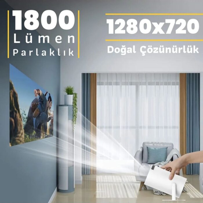 BlueCase HY300 Ultra Hd 1280X720 Piksel 1800 Lümen HDMI Multimedia Projeksiyon Cihazı - Görsel 3