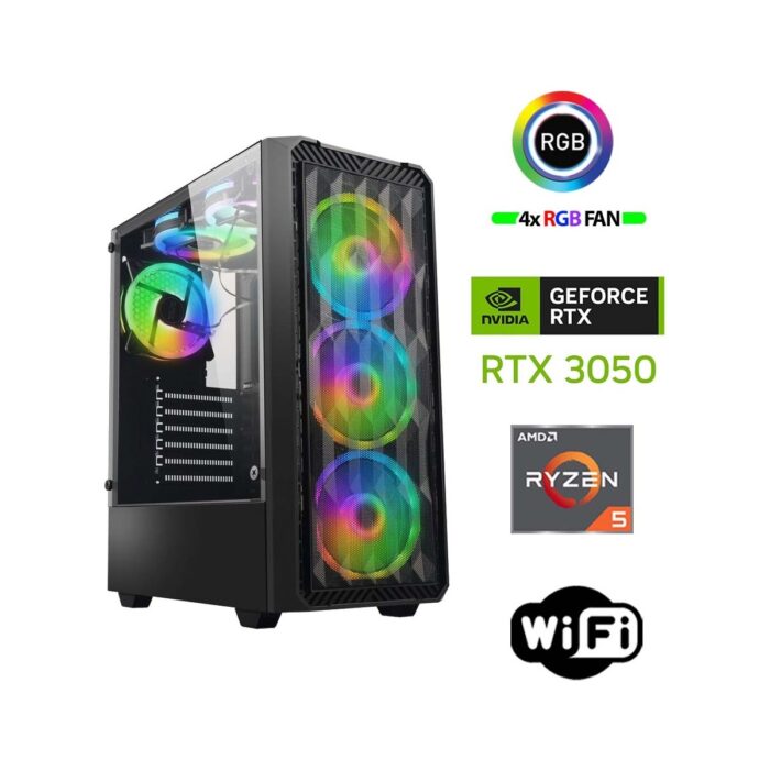 Xaser Armor X100 Ryzen 5 5500 16GB Ram 512GB M.2 Nvme SSD RTX3050 24" 180Hz Masaüstü Oyuncu Bilgisayarı - Görsel 2