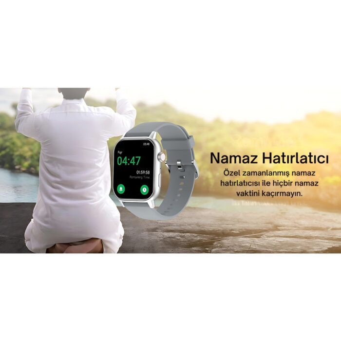 MISAWA Islami Akıllı Saat Ezan Okuma Zikir Matik Esma-Ül Hüsna Tesbih Kıble Bulucu Sesli Görüşme - Görsel 2