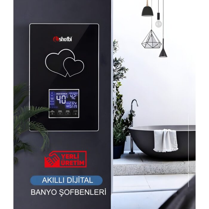 Shofbi Akıllı Dijital Sıcaklık Ayarlı Şofben Sh-1s Gümüş Kalp - Görsel 2