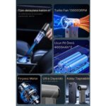 MactivePro Violent Turbo Jet Fan | Taşınabilir Şarjlı Hava Üfleyici | (130000RPM) - Güçlü Vakum ve Üfleme - Ultra Hızlı Motor MactivePro F72 Violent Turbo Jet Fan Mini Vantilatör - Görsel 5