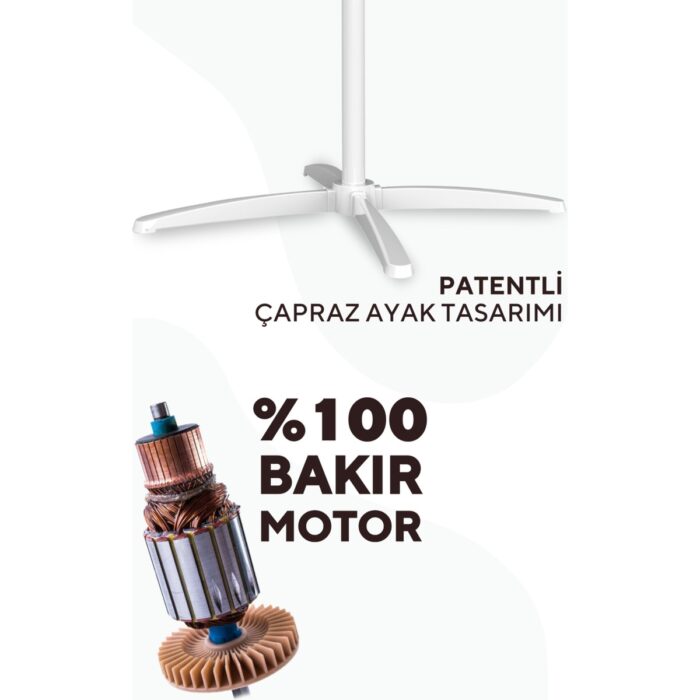 Kumtel KTF-290 Beyaz Vantilatör 16'' (3p) - Görsel 2