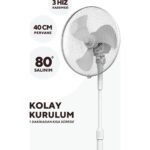 Kumtel KTF-290 Beyaz Vantilatör 16'' (3p) - Görsel 3