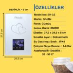 Shofbi Akıllı Dijital Sıcaklık Ayarlı Şofben Sh-1s Gümüş Kalp - Görsel 3