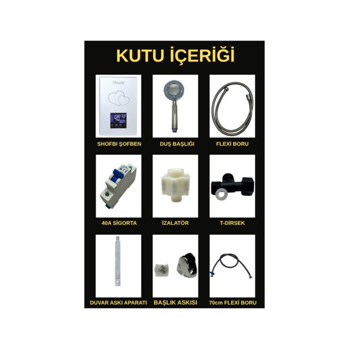 Shofbi Akıllı Dijital Sıcaklık Ayarlı Şofben Sh-1s Gümüş Kalp - Görsel 4