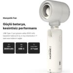 Xenon Smart Taşınabilir Şarjlı 5 Kademeli El Fanı 7 Saat Kullanım 14000 Rpm Sessiz Mini Vantilatör X6101 - Görsel 4