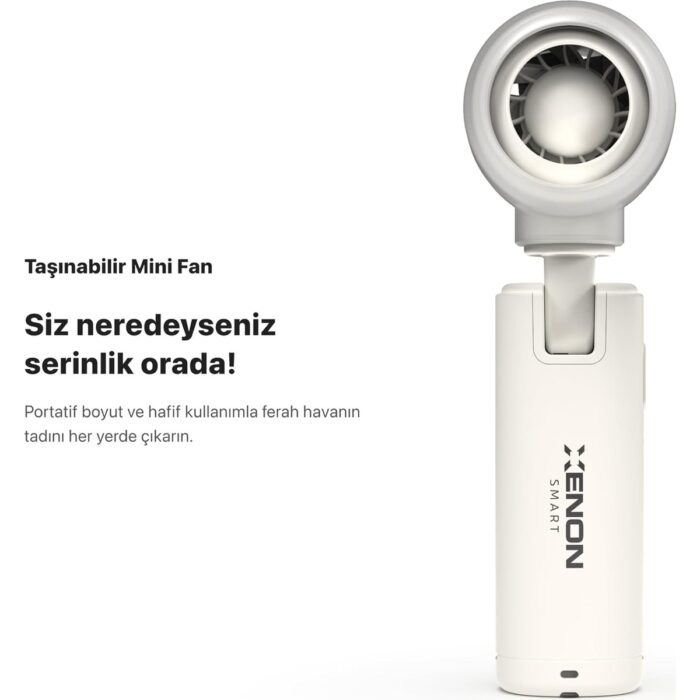 Xenon Smart Taşınabilir Şarjlı 5 Kademeli El Fanı 7 Saat Kullanım 14000 Rpm Sessiz Mini Vantilatör X6101 - Görsel 5