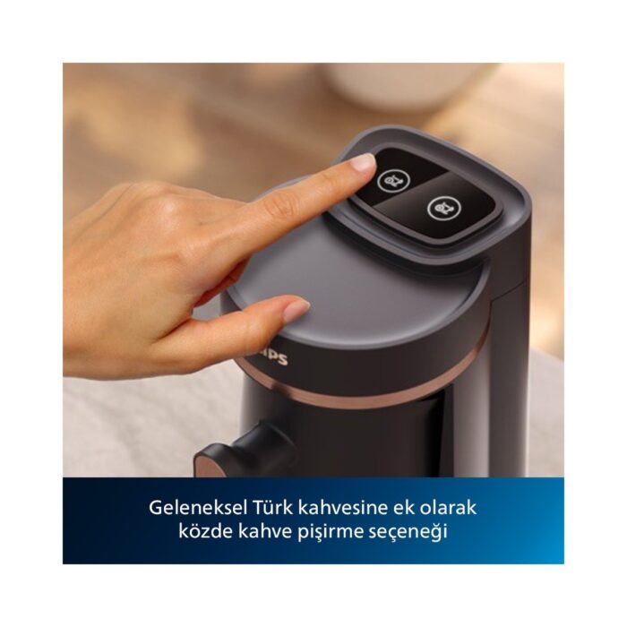Philips HDA150/60 5000 Serisi Türk Kahvesi Makinesi, Közde Türk Kahvesi Pişirme Fonksiyonu, Kullanımı Kolay Dokunmatik Tuşlar Siyah & Bakır, - Görsel 2