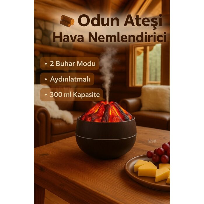 110001133646771.jpg ESY Teknoloji Odun Ateşi Hava Nemlendirici - Görsel 1