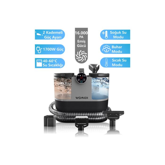 Womidi DY-506F Buhar Fonksiyonlu Dijital Ekran Halı-Koltuk Yıkama ve Leke Çıkartma Makinesi - Görsel 1