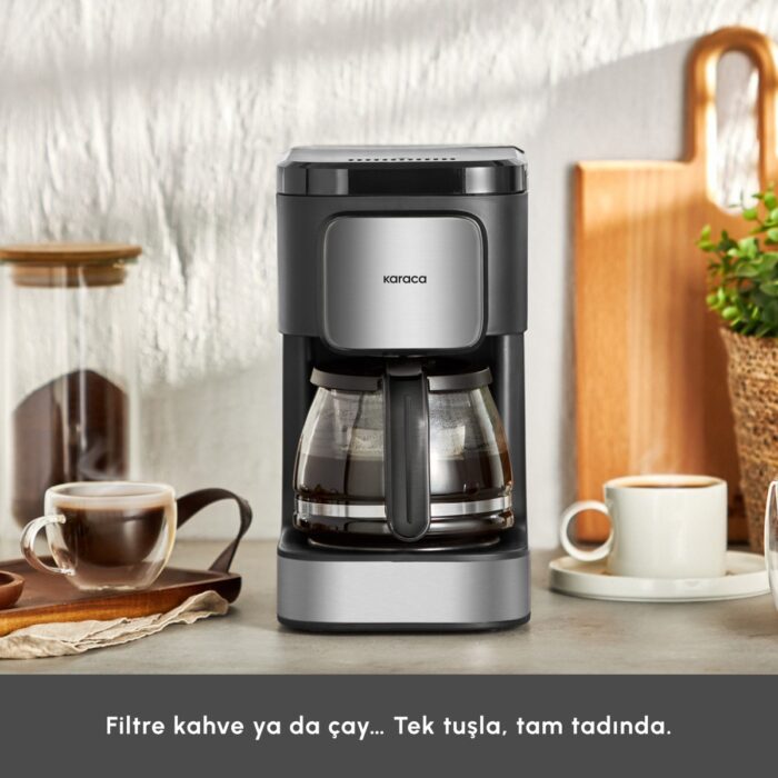 Karaca Just Coffee Aroma 2 In 1 Filtre Kahve ve Çay Demleme Makinesi Inox - Görsel 3