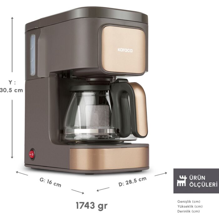 Karaca Just Coffee Aroma 2 In1 Filtre Kahve Makinesi Walnut Brown 153.09.01.8085 - Görsel 2