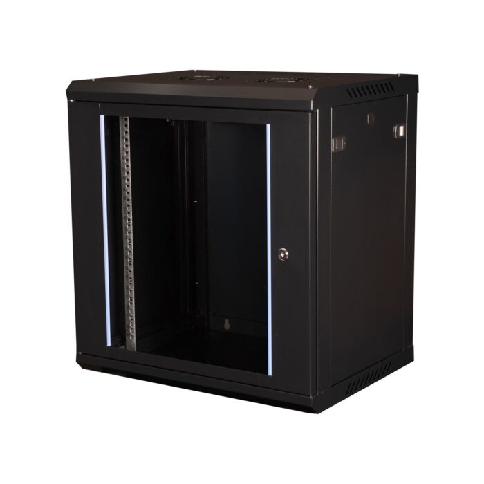 Lande - 12U 19" Duvar Tipi Rack Kabinet – Genişlik: 600 mm | Derinlik: 450 mm – Siyah - Görsel 2