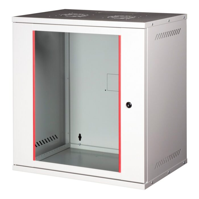 LANDE - 12U 19" Cam Kapaklı Duvar Tipi Rack Kabinet – Genişlik: 544 mm | Derinlik: 400 mm – Açık Gri (Demonte) - Görsel 2