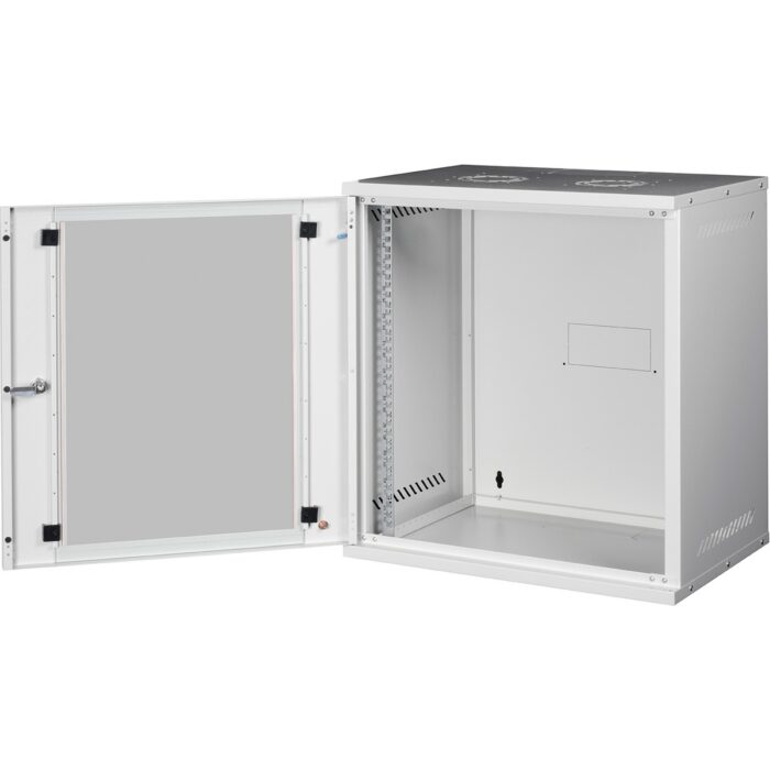 LANDE - 12U 19" Cam Kapaklı Duvar Tipi Rack Kabinet – Genişlik: 544 mm | Derinlik: 400 mm – Açık Gri (Demonte) - Görsel 3