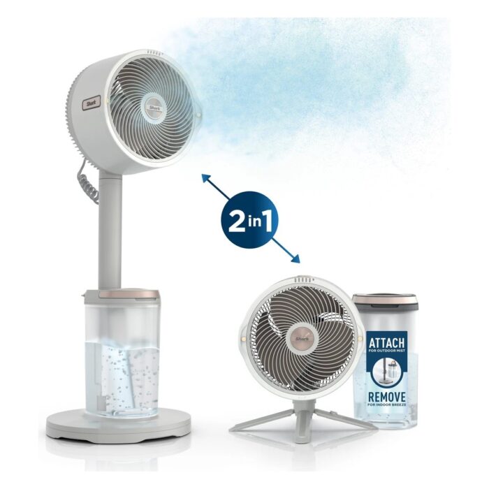 Shark Flexbreeze Promist Taşınabilir Buharlı Fan – Iç ve Dış Mekan Uyumlu, Beyaz - Görsel 4