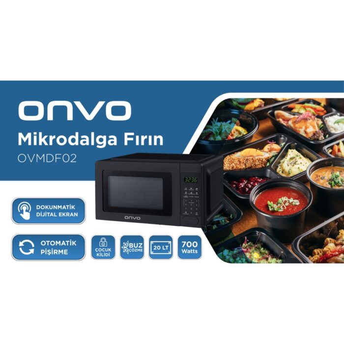 Onvo OVMDF02 20LT Dijital Mikrodalga Fırın - Siyah - Görsel 4