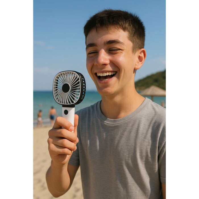 Yongtai Şarjlı, Standlı Masa Üstü ve El Fanı - Taşınabilir Şarjlı Edilebilir Mini Fan - Görsel 2