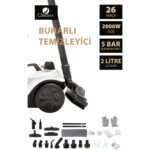 Cleova CLV-4041 Çok Fonksiyonlu 26 Parça Buharlı Temizleyici Paspas - Buharlı Temizlik Makinası - Görsel 3