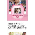 Çocuk Fotoğraf Makinesi 2.4inc Anında Baskı Hd Video Çift Kamera Müzikli Oyunlu Selfie Kamera Şarjlı - Görsel 2