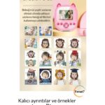 Çocuk Fotoğraf Makinesi 2.4inc Anında Baskı Hd Video Çift Kamera Müzikli Oyunlu Selfie Kamera Şarjlı - Görsel 3